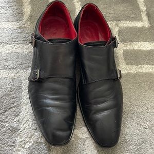 Black monk strap dress shoes